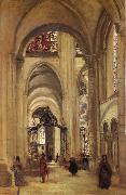 Interior of the Cathedral of sens Corot Camille